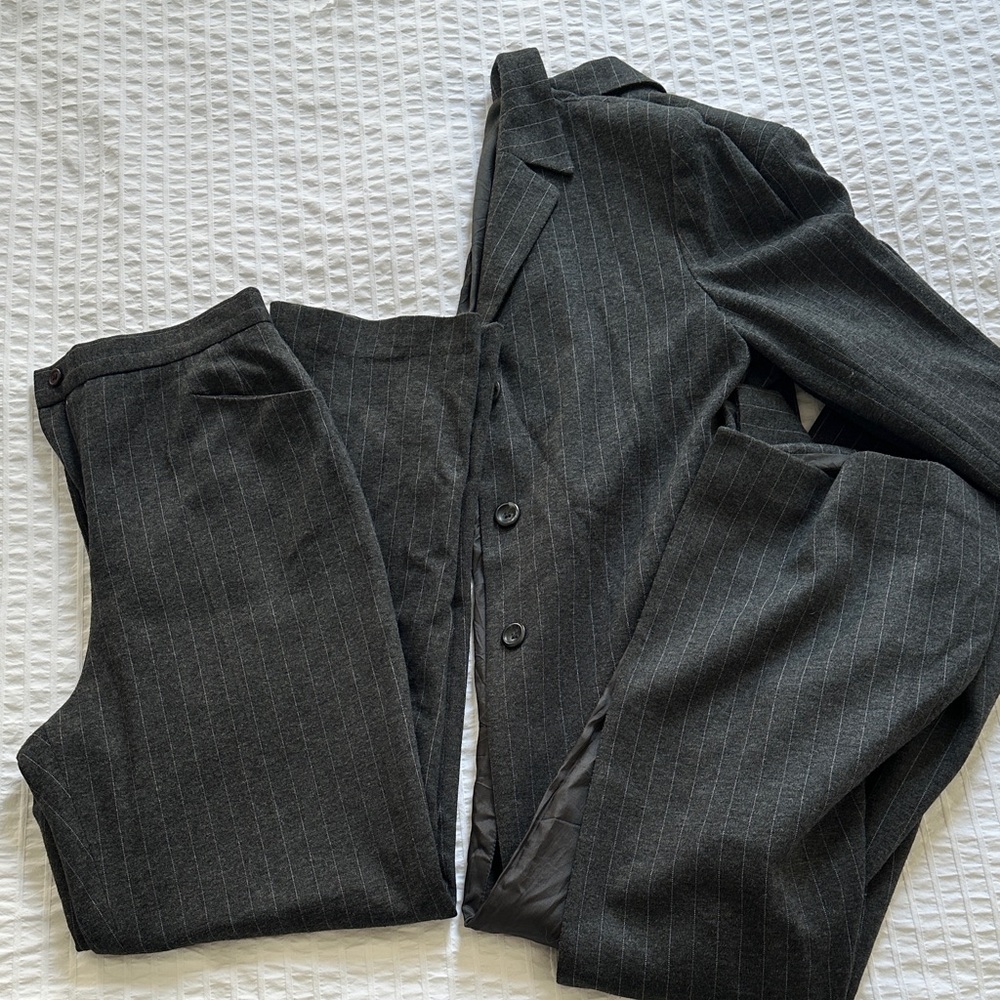 Dark Gray Pinstripe Suit